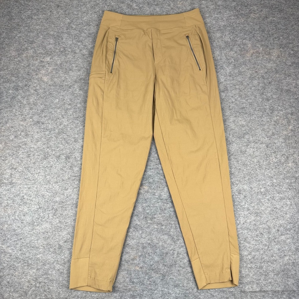 Athleta Trekkie North High Rise Joggers 28" Nylon Stretch Brown Womens 6 - Picture 1 of 14